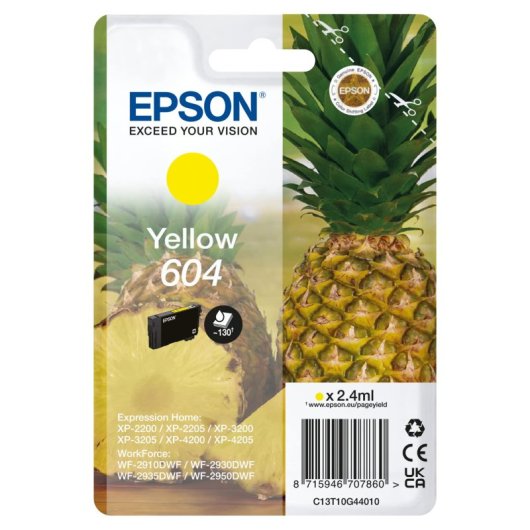 Cartucho de tinta amarelo original Epson 604 XL