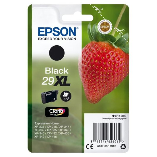 Cartucho de tinta Epson Strawberry 29XL Negro alto rendimiento 11,3 ml