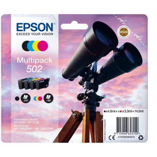 Cartucho de Tinta Original Epson 502 Pack 4 Unidades Negro/Cian/Magenta/Amarillo