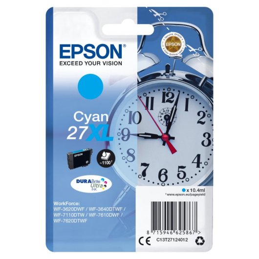 Epson Réveil Singlepack Cyan 27XL Encre DURABrite Ultra
