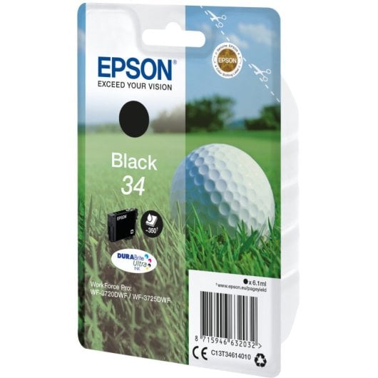 Cartucho de Tinta Original Epson Golf Ball 34 DURABrite Ultra Ink Negro