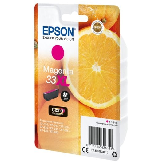 Cartucho de Tinta Original Epson  Oranges 33XL Claria Premium XL Magenta