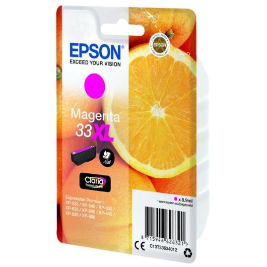 Cartucho de Tinta Original Epson  Oranges 33XL Claria Premium XL Magenta