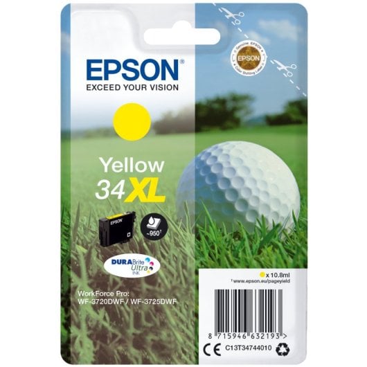 Epson Balle de golf Singlepack Jaune 34XL Encre DURABrite Ultra