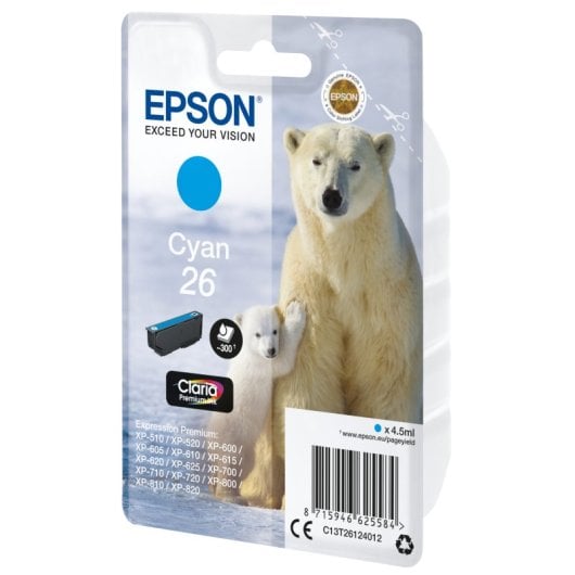Cartucho Epson Polar bear 26 ciano (etiqueta RF)