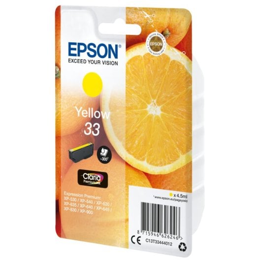 Epson Oranges Singlepack Jaune 33 Encre Claria Premium