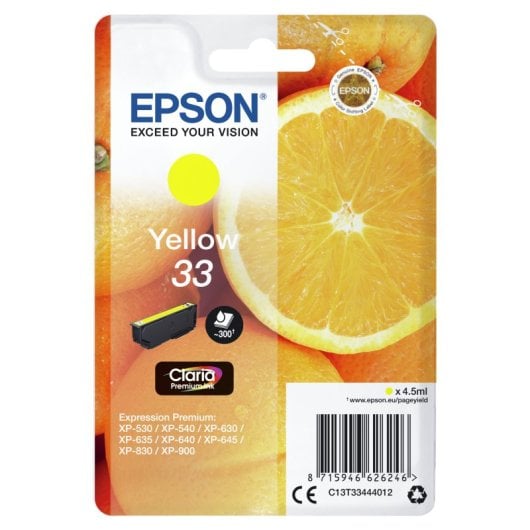 Epson Oranges Singlepack Jaune 33 Encre Claria Premium
