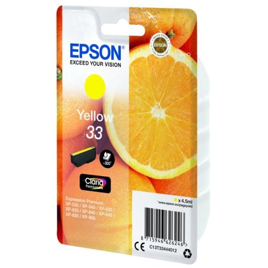 Epson Oranges Singlepack Jaune 33 Encre Claria Premium