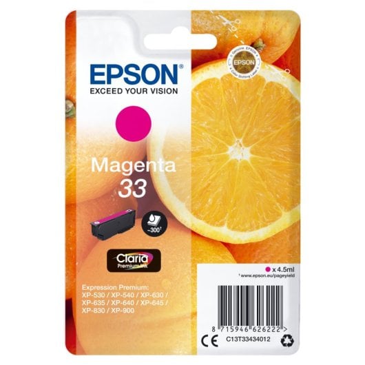 Cartucho de Tinta Original Epson Oranges 33 Claria Premium Magenta