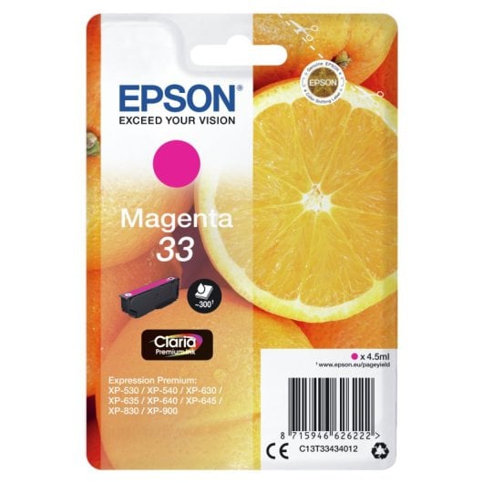 Cartucho de Tinta Original Epson Oranges 33 Claria Premium Magenta