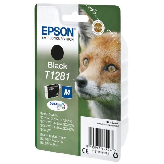 Cartouche noire Epson Fox T1281 (étiquette RF)