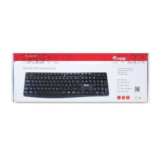 Equipaggia 245212 Tastiera portoghese USB QWERTY Nera