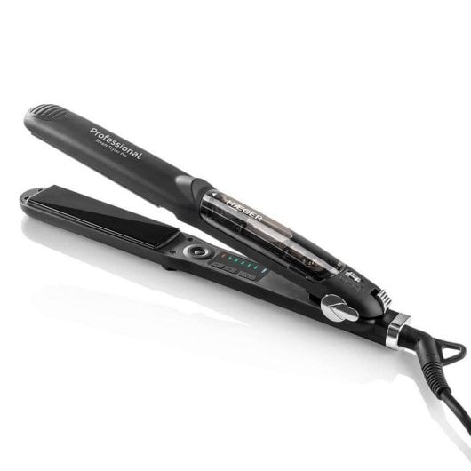 Piastra per Capelli Titanio Professionale Haeger Steam Styler Pro 230ºC 6 Impostazioni Spegnimento Automatico Display Nero