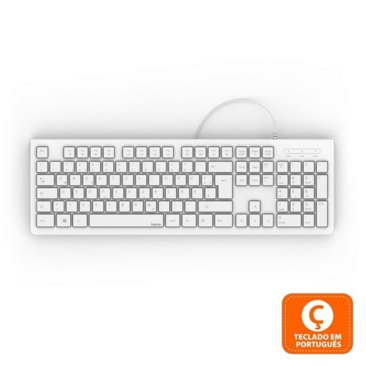 Tastiera portoghese Hama KC-200 USB QWERTY Bianca