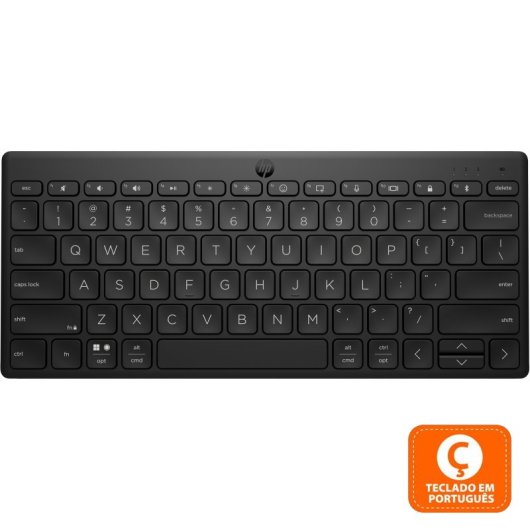 HP 350 Teclado Compacto Sem Fios Bluetooth Multi-Dispositivos Preto (PT)