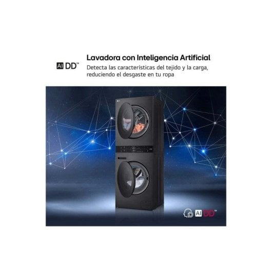 LG WT1210BBF.APBQKIS Lavasecadora Independiente de Carga Frontal 12Kg/10Kg A Negra