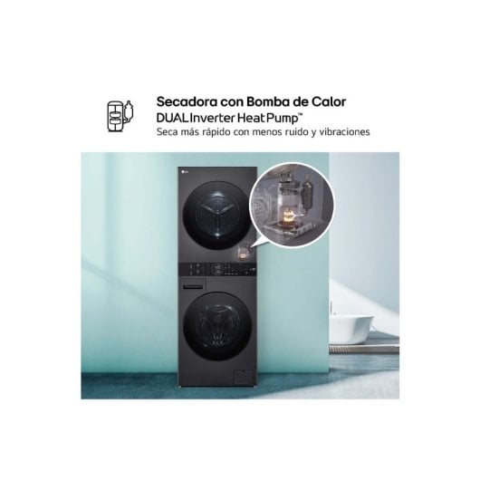 LG WT1210BBF.APBQKIS Máquina de Lavar e Secar Roupa 12Kg/22Kg A Preta