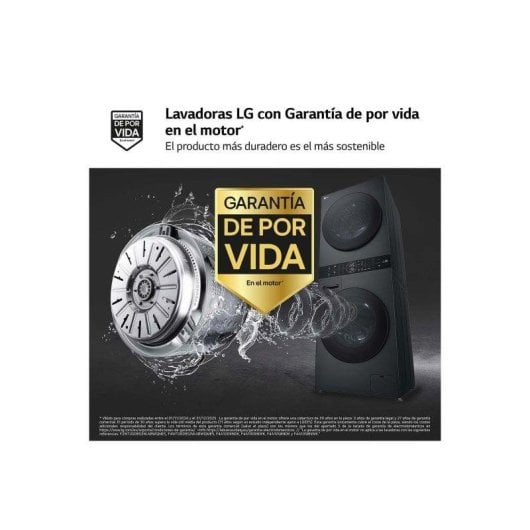 LG WT1210BBF.APBQKIS Lavasecadora Independiente de Carga Frontal 12Kg/10Kg A Negra