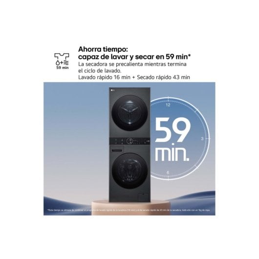 LG WT1210BBF.APBQKIS Máquina de Lavar e Secar Roupa 12Kg/22Kg A Preta