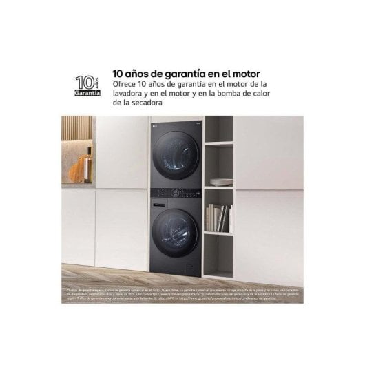 LG WT1210BBF.APBQKIS Lavasecadora Independiente de Carga Frontal 12Kg/10Kg A Negra
