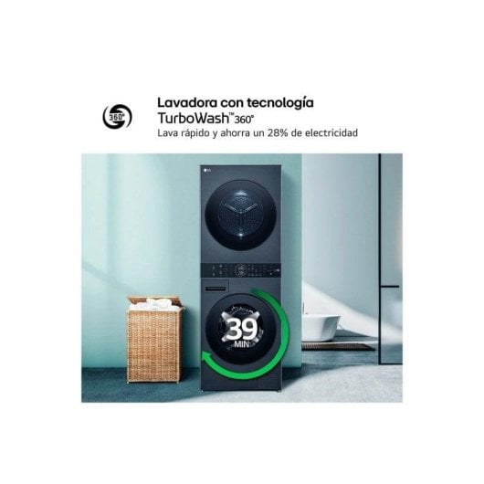 LG WT1210BBF.APBQKIS Lavasecadora Independiente de Carga Frontal 12Kg/10Kg A Negra