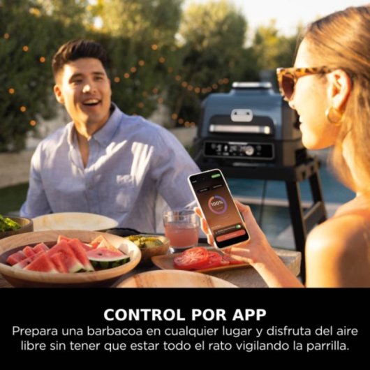 Ninja Woodfire Pro Connect XL Barbacoa Eléctrica con Ahumador y Sensor Digital 1700W