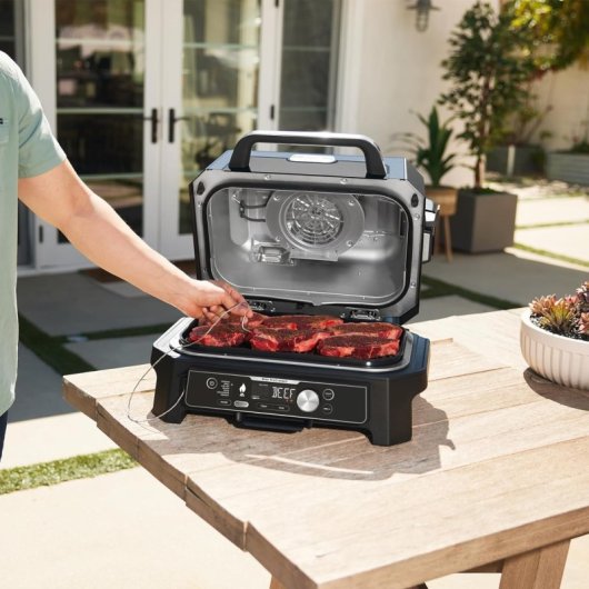 Ninja Woodfire Pro Connect XL Barbacoa Eléctrica con Ahumador y Sensor Digital 1700W