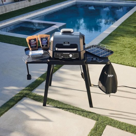 Ninja Woodfire Pro Connect XL Barbacoa Eléctrica con Ahumador y Sensor Digital 1700W