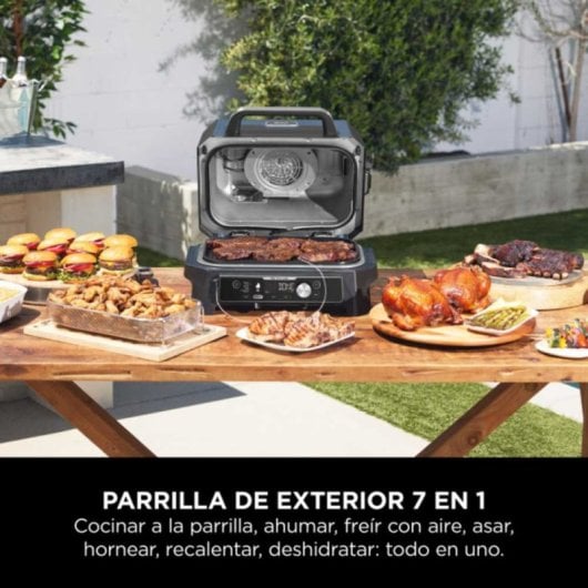 Ninja Woodfire Pro Connect XL Barbacoa Eléctrica con Ahumador y Sensor Digital 1700W