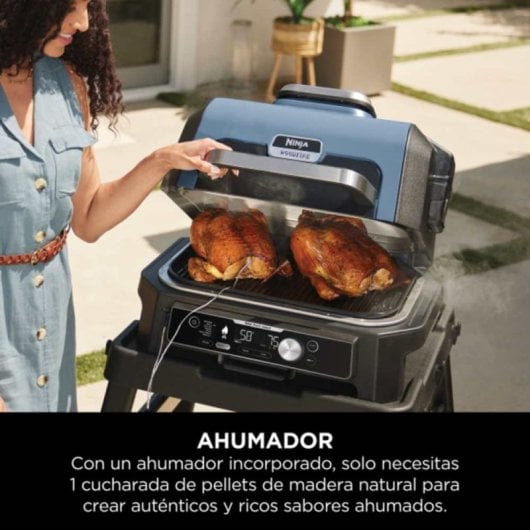 Ninja Woodfire Pro Connect XL Barbacoa Eléctrica con Ahumador y Sensor Digital 1700W
