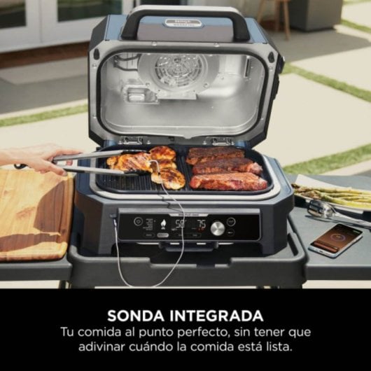 Ninja Woodfire Pro Connect XL Barbacoa Eléctrica con Ahumador y Sensor Digital 1700W