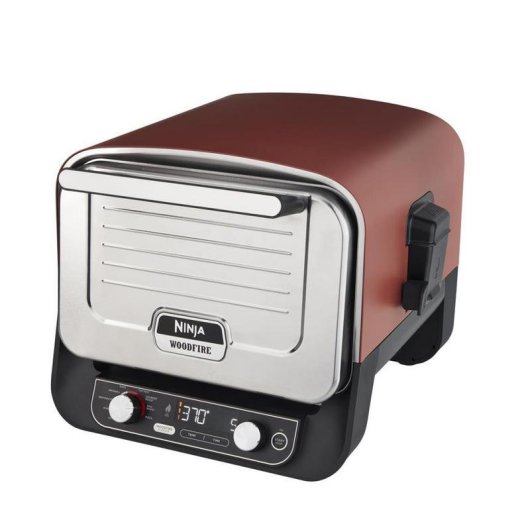 Parrilla Ninja OO101EU 2400W Electricidad + Carbón Vegetal Negra/Roja