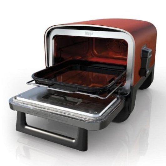 Grill Ninja OO101EU Elektro 2400W Kohle 8 Programme Schwarz Rot Silber