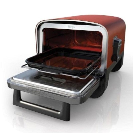 Parrilla Ninja OO101EU 2400W Electricidad + Carbón Vegetal Negra/Roja