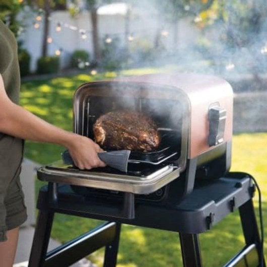 Grill Ninja OO101EU hybride 2400W électricité charbon 370°C noir rouge