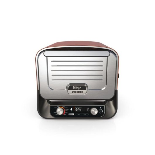 Parrilla Ninja OO101EU 2400W Electricidad + Carbón Vegetal Negra/Roja