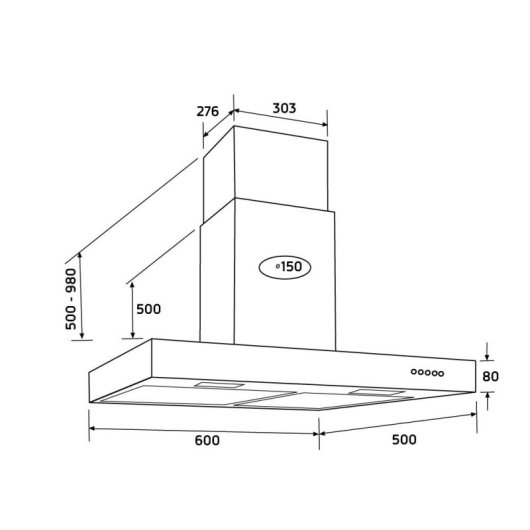 Orbegozo DS 56160 B IN Campana Decorativa 60cm B Acero Inoxidable