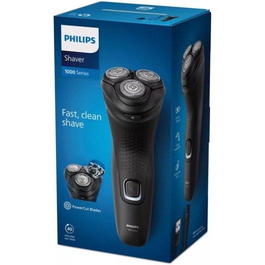 Rasoio Elettrico Viso Philips Shaver 1000 Series S1141/00 Senza Filo 40min Uso a Secco 3 Testine