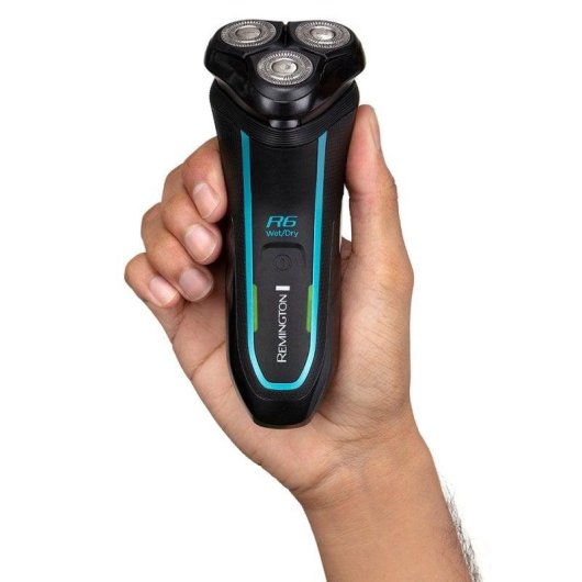 Máquina de Barbear Facial Remington Style Series Aqua R6000 Recarregável 60min Seco e Molhado 3 Cabeças Carga Rápida