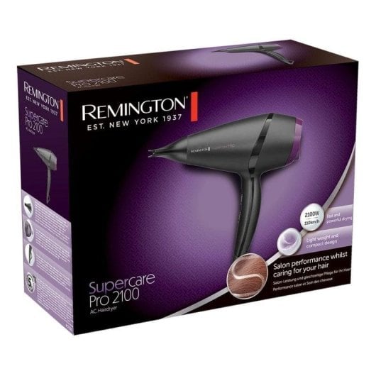 Secador de Cabelo Profissional Remington Supercare Pro AC7100 2100W 3 Temperaturas 2 Velocidades Jato Frio Preto
