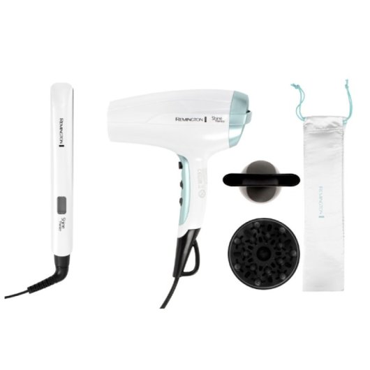 Remington Shine Therapy S8500GP Pack Secador + Plancha de Pelo 2300W Blanco