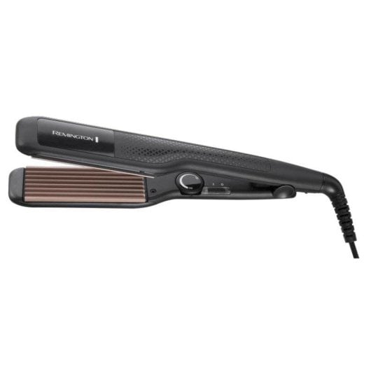 Prancha de Cabelo Cerâmica Turmalina Remington S3580 220ºC Placas Largas Desligamento Automático Preto/Rosa