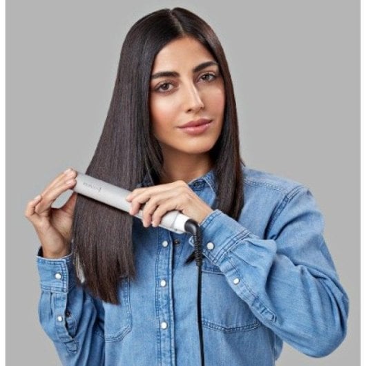 Prancha de Cabelo Cerâmica Remington S8901 Hydraluxe 230ºC 9 Definições Iónica Desligar Automático Visor Branco