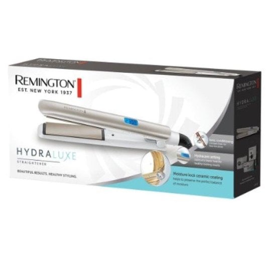 Prancha de Cabelo Cerâmica Remington S8901 Hydraluxe 230ºC 9 Definições Iónica Desligar Automático Visor Branco