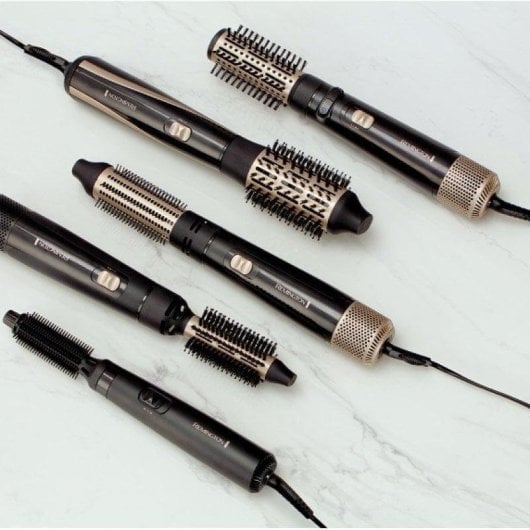 Warmluftbürste Remington AS 7100 400W 2 Temperaturstufen 2 Aufsätze Schwarz Kurzes Haar