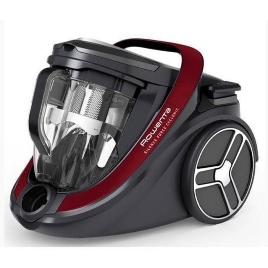 Rowenta Silence Force RO7933 Trocken-Zyklonstaubsauger, 500 W, 2,5 l, Schwarz/Rot