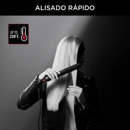 Lisseur Tourmaline Céramique Rowenta Optiliss Karl Lagerfeld 230ºC 10 Réglages Plaques Flottantes Noir Rouge