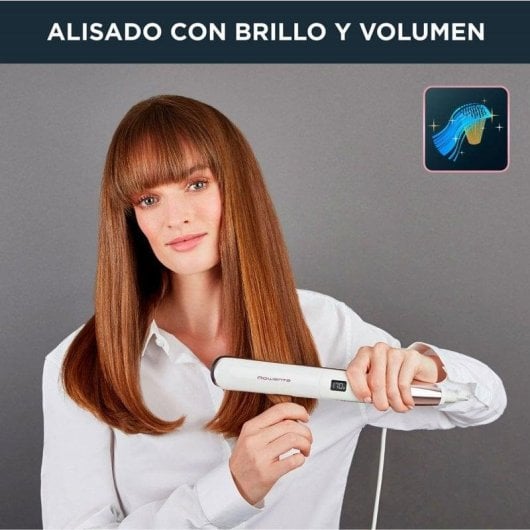 Lisseur Céramique Rowenta Volumizer SF4655F0 210ºC 8 Réglages Écran LCD Blanc