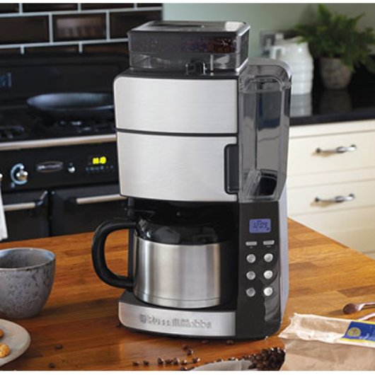 Russell Hobbs Grind and Brew Thermokaraffe, automatische Kombinationskaffeemaschine, 1 l, Edelstahl