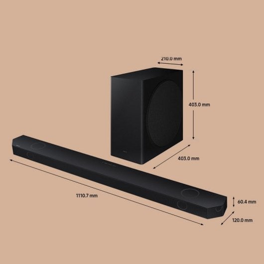 Samsung HW-Q800D/ZF Barra de Sonido con Subwoofer 5.1.2 Canales Wireless Dolby Atmos Negra
